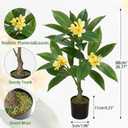 Briful Artificial Plants Indoor 26.77'' Fake Tropical Plumeria Flowers Tree Plants in Black Pot, Hawaiian Yellow Plumeria Faux Frangipani Tree Floor Plant for Home Office Wedding Decor
