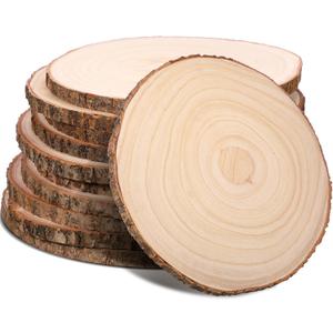 Tioncy 10 Pack Large Wood Slices for Centerpieces Unfinished Rounds Wood Slabs for Tables Decor Natural Wooden Circle for DIY Crafts Rustic Wedding Centerpiece Decor (12-13 Inch)