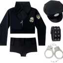 Women Police Costume Officer Uniform Deputy Halloween Masquerade