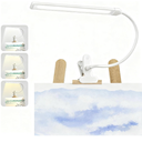 Lamptobe Clipon Easel Lights for Artists Painting with On/Off Switch Cord, 3 Color Modes, Dimmable Clip Lamps for Over Painting Easel, Desk, Drawing with Flexible Arm, USBPowered (White)