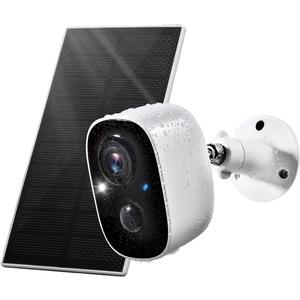 Solar Security Cameras Wireless Outdoor, Outdoor Camera Wireless 2-Way Talk Battery Powered Wi-Fi Cameras for Outside/Indoor 2K Night Vision AI Motion Detection Spotlight Siren Alarm Waterproof (1 Count (Pack of 1))