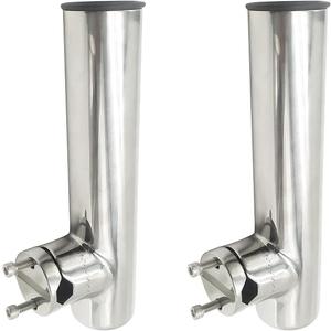 Manifish-Made 2Pcs Stainless Steel Clamp on Fishing Rod Holder for Boat, Rail Mount Rod Holders for Round Rails 7/8" to 1" - Lower Clamp