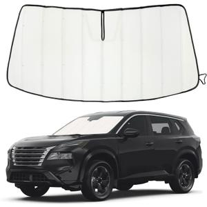 Windshield Sun Shade for Nissan Rogue 2021-2025 2026, Front Window Visor Accessories, Accordion Folding Design Blocks Heat & UV Rays Maintain Cool Interior and Save Space
