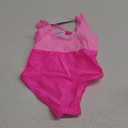 YOUNGER TREE Toddler Girl One Piece Swimsuit Color Block Stripe Swimwear Summer Beach Bathing Suit 12M-5T (3-4T, Neon Hot Pink+bowknot)