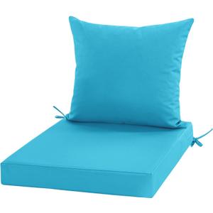 Outdoor Chair Cushions, Waterproof Outdoor Cushions for Patio Furniture w/Fade-Resistant, Removable & Machine-Washable Covers, 19x19 Inch, Ideal for Seat in Gardens/Porch Set of 1, Teal