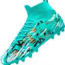 Unisex Kids Soccer Cleats High-Top Soccer Shoes for Outdoor Training Matches Football Boots for Boys and Girls (Green), Size 3 Little Kid