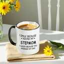Jogskeor I Smile Because You Are My Stepmom Coffee Mug, Stepmom Mothers Day Birthday Christmas Gifts for Stepmom Bonus Mom