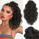Ponytail Extension 12 Inch Claw Clip Ponytail Extension Clip on Ponytails for Women Drawstring Curly Ponytail Wig Sythetic Hair Pieces
