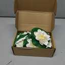 12pcs Floating Foam Lotus Flowers with Lily Pads, Artificial Pond Plants Ornaments for Pool Aquarium Water Decoration, White