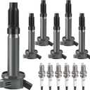Ignition Coil Packs and Spark Plugs fit for 3.0 V6 2009 2010 2011 2012 Ford Escape, 2006 2007 2008 2009 Ford Fusion, Mercury Mariner Milan, Lincoln Zephyr 3.0L, UF486, Set of 6