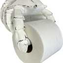 Crab Wall Mount Toilet Paper Roll Holder - Unique Decorative Rustic Nautical Beach Coastal Sea Nautical Decor  Distressed White Finish