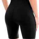 Ipletix Biker Shorts with Pockets for Women - 6'' High Waisted Womens Yoga Gym Athletic Running Workout Shorts White S/M