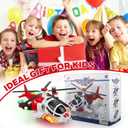 Helicopter Toy for Toddlers with Lights and Music, 360 Rotating Airplane Toy for Kids, Bump-and-Go Action, Birthday Gift for Boys Girls Ages 3-7 (Red)
