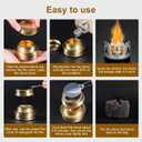 Mini Alcohol Stove Alcohol Burner, Lightweight Brass Spirit Burner with Aluminium Stand, Backpacking Stove for Outdoor Camping, Hiking, Backpacking, Picnic (Gold)
