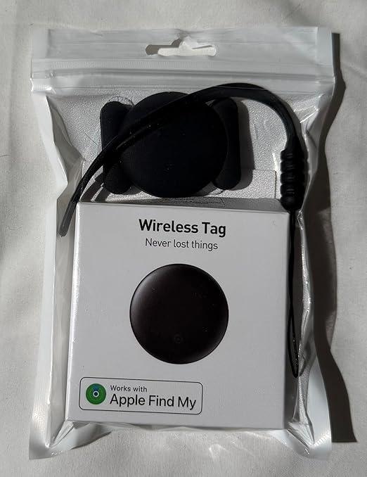 Bluetooth GPS Tracker Compatible with Apple, Magnetic Smart Tag with Sound Reminder, Wireless Item Finder for Keys Pets Bags, Black, Includes Magnetic Case