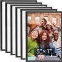 PYD Life 6 Pack Sublimation Photo Frames Blanks 5" x 7" MDF Picture Frame With Black Edge for Wall,Customizable Wall Hanging Sign for Home Decor,2 Hanging Holes for Vertical or Horizontal Display