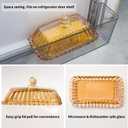Champagne Color Glass Butter Dish with Lid, Covered Butter Stick Holder Tray, Crystal Glass Butter Storage Container for Kitchen Countertop
