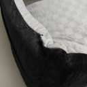 JOEJOY Elevated Dog Car Seat for Small/Medium Dogs up to 35 lbs, Memory Foam Booster Seat with Detachable Washable Cover, Travel-Safe Car Bed with Safety Belts & Storage Pockets, Grey