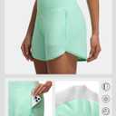 baleaf Women's 4" High Waisted Swim Board Shorts Quick Dry UPF50+ with Zipper Pockets (Teal, M)