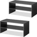 Whitmor Wood Stackable 2-Shelf Shoe Rack, 24 INCH, Espresso2 Pack