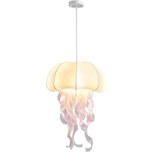 Ceiling Light Jellyfish Pendant Light Japanese Style Silk Pendant Light Romantic Jellyfish Chandelier White Hanging Lamp for Bedroom, Dining Room, Living Room, Modern Simple Home Lighting Fixture, White