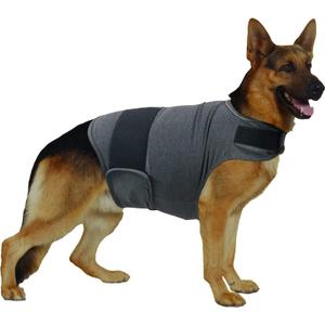 Dog Anxiety Relief Shirt, Adjustable Anxiety Coat Jacket for Fireworks, Thunderstorm, Travel, Separation, Calming Vest Wrap for Large Dogs (XL) (Dark Grey)