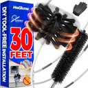Holikme 30 Feet Dryer Vent Cleaner Kit, Flexible Lint Brush with Drill Attachment, Fireplace Chimney Brushes Extends Up to 30 Feet for Easy Cleaning, Use with or Without a Power Drill