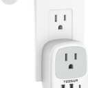 Wall Charger Block, 3 USB Charging Ports (1 USB C) and 1 AC Outlet Splitter, TESSAN 1875W Wall Outlet Extender, Multi Plug Adapter for Cruise, Home, Office, Dorm Room Essentials