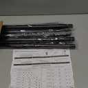 2 Pack Curtain Rods 48 to 84 Inch, Black 1 Inch Adjustable Heavy Duty Curtain Rods for Windows, Decorative Modern Window Treatment Rod, Splicing Metal Drapery Pole, Easy Installation