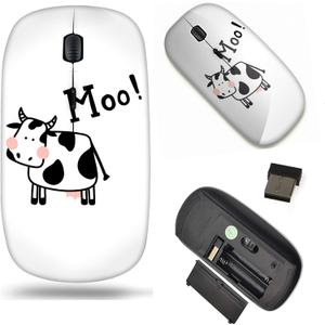 Mingdao Wireless Computer Laptop Mouse Portable Optical Mouse with Nano USB Receiver Cow Design
