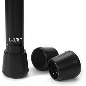 Furnigear Chair Leg Tips Caps Non-Slip Rubber Leg Tips 1-1/8” Inner Diameter Chair Leg Floor Protectors Round Black, 8 Pack