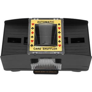 Pongnas Electric 2 Deck Automatic Card Shuffler for Seniors Easy to Use Shuffling Machine with Quiet Motor Home & Game Nights