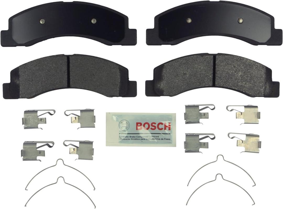 BOSCH BE824H Blue Semi-Metallic Disc Brake Pad Set With Hardware - Compatible With Select Ford Excursion, F-150, F-250 Super Duty, F-350 Super Duty; FRONT