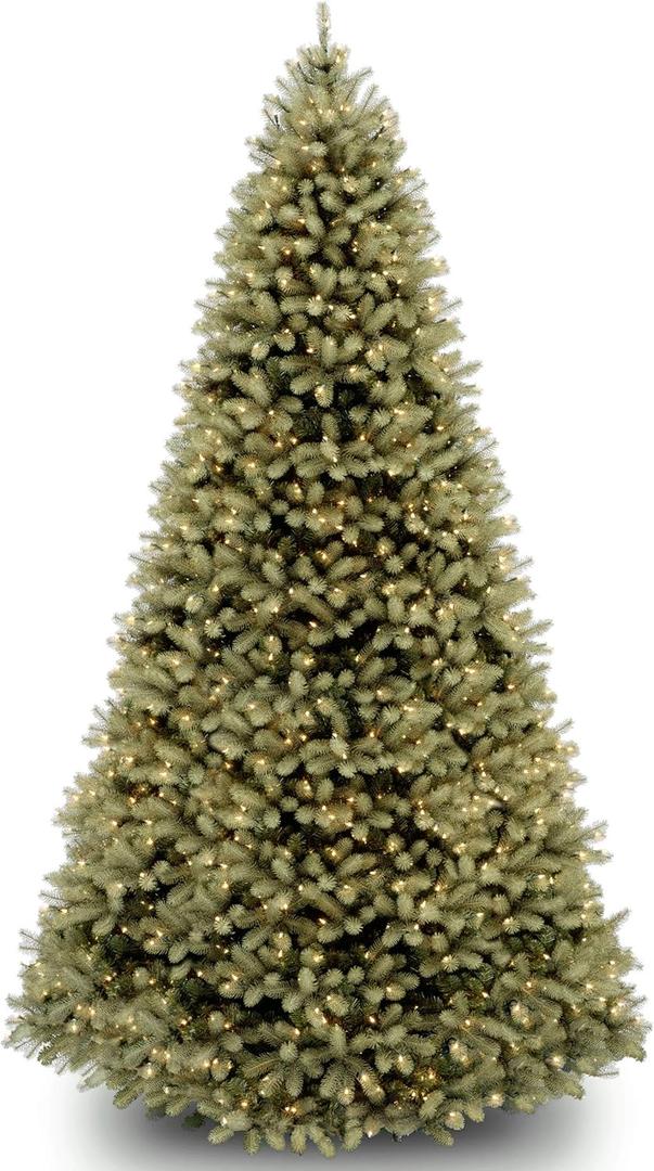 National Tree Company 9 ft Pre-Lit Downswept Douglas Fir Artificial Christmas Tree, 900 LED Lights, 3,185 Tips, PowerConnect, Foot Pedal, 10 Light Functions, Includes Stand, Green