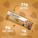 Quest Nutrition Chocolate Chip Dough Cookie Protein Bars, 21g Protein, 1g Sugar, 4g Net Carb, Gluten Free, Keto Friendy, 12 Count (EXP 10/14/25)
