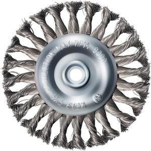 184010 - 6" x 1/2" x 1/2", 5/8" Knot Wire Wheel, .014 Carbon Steel Wire