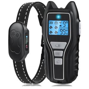 Dog Shock Collar with Remote Control - Rechargeable Dog Training Collar, IPX7 Waterproof E Collar for Dogs with 4 Safe Modes Flashlight Beep Vibration Shock Ideal for All Dog Sizes (8-150lbs)