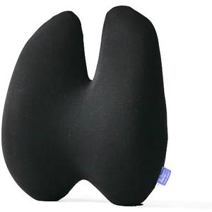 C CUSHION LAB Extra Dense Lumbar Pillow - Patented Ergonomic Multi-Region Firm Back Support for Lower Back Pain Relief - Lumbar Support Cushion with Strap for Office Chair, Car, Sofa, Plane - Black