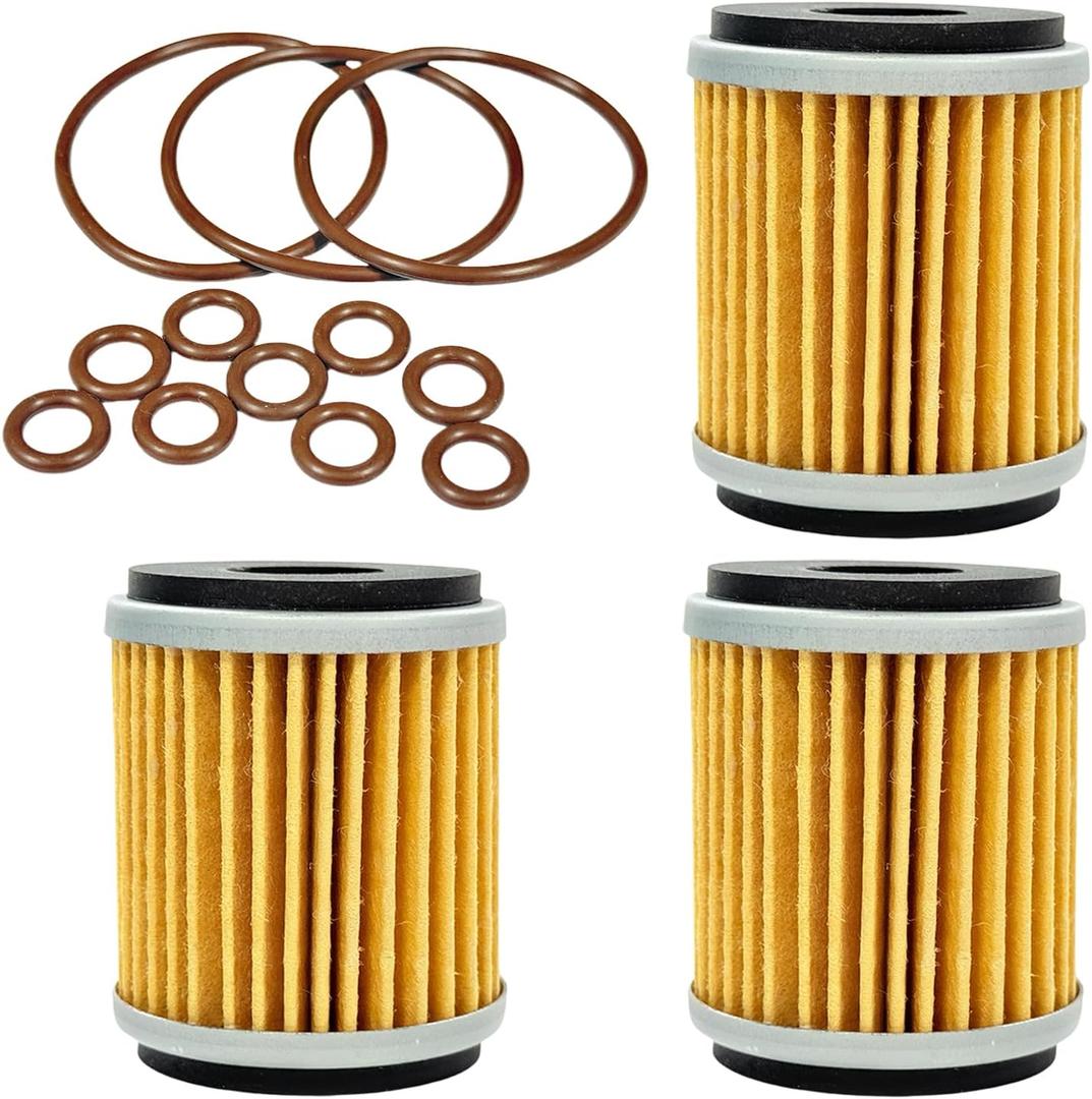 3 Packs Oil Filter with O-Ring 5D3-13440-09-00 for Yamaha YFZ450 YZ250F YZ426F WR250F WR450F WR426F 5D3-13440-02-00 ATV Oil Filter