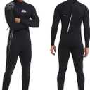 XUKER Wetsuit for Men 2mm, Neoprene Wet Suits Back Zip in Cold Water Full Body Dive Suit for Water Sports,  Black, Large
