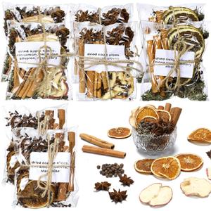 8 Pcs Christmas Stovetop Potpourri ,Xmas Simmer Pot Kit, Dried Orange, Apple Pieces, Potpourri Simmer, Pot Room Air Freshener Sachet Botanical Bowl Filler, Gift Decor for Holiday Xmas Decor