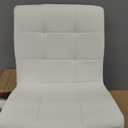 Yaheetech Bar Stools Set of 2, PU Leather Adjustable Swivel Barstools, Armless Hydraulic Kitchen Counter Bar Stool, Kitchen Island Chairs Set of 2, White