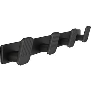 Coat Rack Wall Mount Coat Hooks - Black Hook Rack with 4 Hooks Aluminum Wall Rack Hooks for Hanging Coat Hat Bag Towel Hanger Rustproof Coat Holder (Square 4 Hooks 1 Pack)