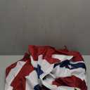 9 Pieces American Pleated Fan Flag, 3 X 1.5 Ft USA Patriotic Pleated Fan Flag 4th of July Half Fan Banner Decoration for Independence Day Porch Garden Outdoor Indoor Decorations