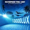 Solar Pool Lights for Inground Pools,Upgraded Solar Lights with LCD Pool Thermometer, Underwater Submersible Led Light for Pool Accessories, Swimming Pool Lighting with 10 Light Modes, 1PC