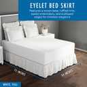 Fresh Ideas Eyelet Bed Skirt, Ruffled Design, 14 Inch Drop, Embroidered Scalloped Edge, Full, White