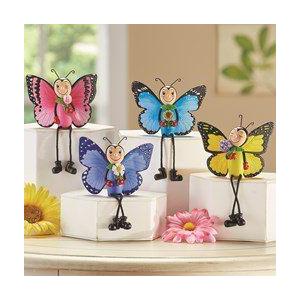 Set of 4 Butterfly Sitters Figurines