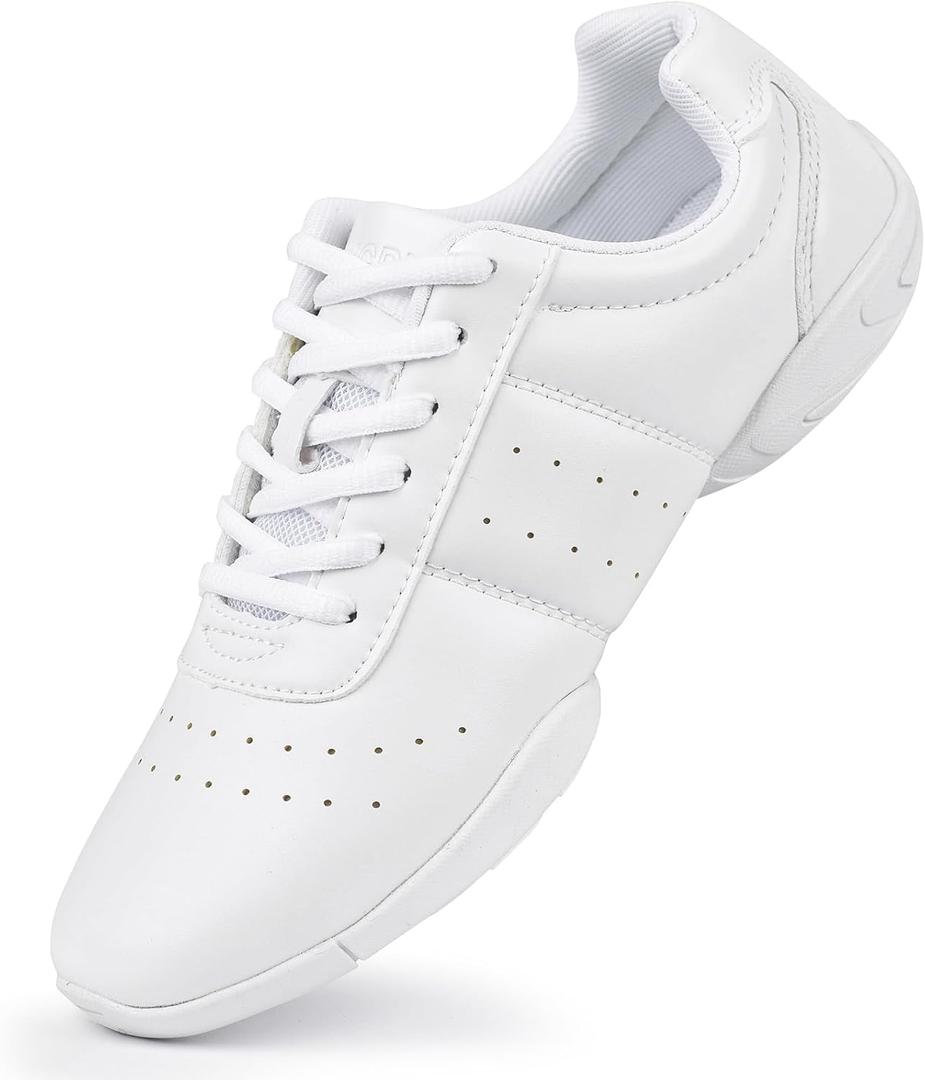 Cheer Shoes for Youth Girls White Cheerleading Athletic Dance Shoes Tennis Sneakers for Competition Sport Training (6.5)