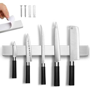 24 Inch Magnetic Knife Holder with Extra Strong Hold, Metal Knife Magnetic Strip for Wall Mount Kitchen RV Storage and Organization, Heavy Duty Magnetic Tool Rack for Tools, Knives Block Utensils