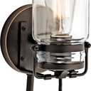Kichler Brinley 11.5" Wall Sconce in Olde Bronze, 1-Light, Vintage Wall Mount Light with Clear Glass, (11.5" H x 5" W), 45576OZ